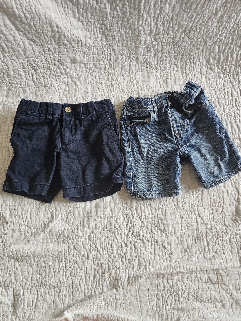 Polo by Ralph Lauren Navy Cotton Shorts & Light Blue Denim Shorts - 2-Pack 2T